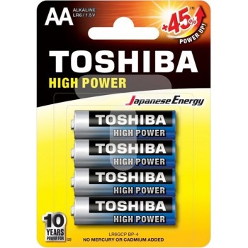 Toshiba - LR6GCP High Power Alkaline Batteries AA 1.5V - 57286