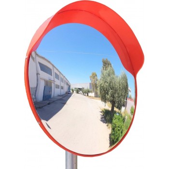 Doorado - Plain Traffic Mirror with Red Cornice 60cm - PARK-EC-60
