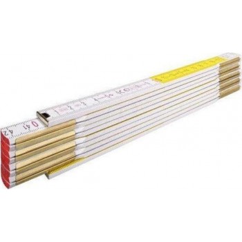 STABILA - Wooden Folding Measure White - Yellow 2m - 12428 STABILA - Wooden Folding Measure White - Yellow 2m - 12428