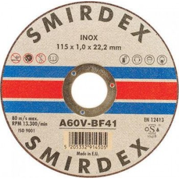 Smirdex - Δίσκος Κοπής Μετάλλου Inox 125x1,00x22mm - 914125100 Smirdex - Δίσκος Κοπής Μετάλλου Inox 125x1,00x22mm - 914125100