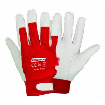FABRIC+LEATHER GLOVES WITH VELCRO 8/M BENMAN