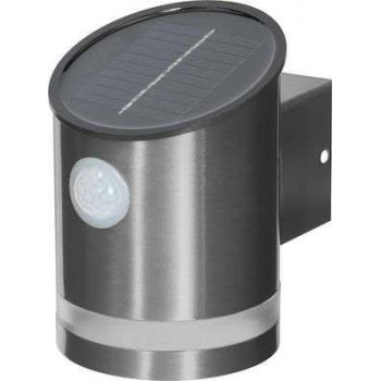 EZSOLAR - LED Ηλιακό Επιτοίχιο Φωτιστικό Με Αισθητήρα Κίνησης Ασημένιο 5 / 50lm - 40888