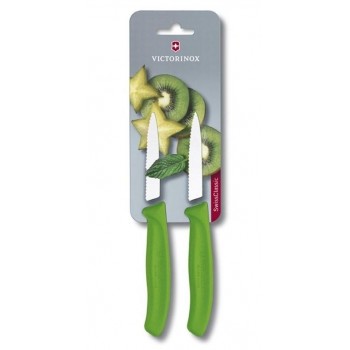 VICTORINOX - PARING KNIFE WAVY TRENDY GREEN DUO - 6.7636.L114B VICTORINOX - PARING KNIFE WAVY TRENDY GREEN DUO - 6.7636.L114B