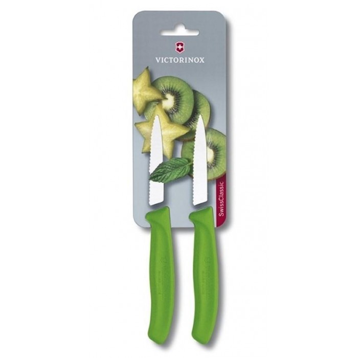 VICTORINOX - PARING KNIFE WAVY TRENDY GREEN DUO - 6.7636.L114B VICTORINOX - PARING KNIFE WAVY TRENDY GREEN DUO - 6.7636.L114B
