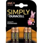 Duracell - Alkaline Batteries AAA 1.5V Simply 4 Pcs - 6734