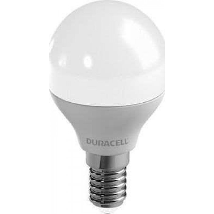 DURACELL - LED Λάμπα E14 Στρογγυλό G45 6W 270° 230V Από Πλαστικό Και Αλουμίνιο Θερμό Λευκό - 35730