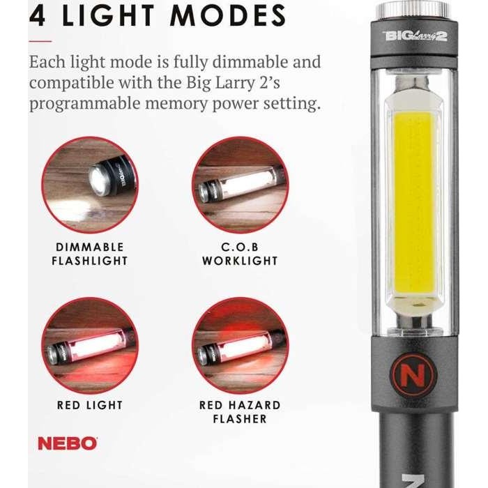 NEBO - Big Larry Lens 2 With Magnetic Base 500 Lumens Black - NE6737
