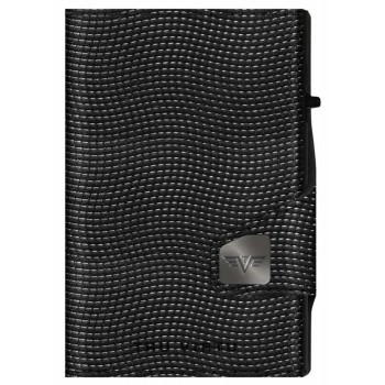 TRU VIRTU - Leather Wallet Click & Slide Coin Pocket Lizard Black - 28104000307