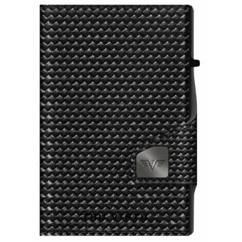 TRU VIRTU - Leather Wallet Click & Slide Coin Pocket Diagonal Carbon/Black - 28104000418