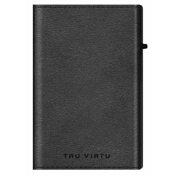 TRU VIRTU - Δερμάτινο Πορτοφόλι CLICK & SLIDE Sleek Nappa Black/Black - 30104000108