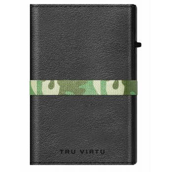 TRU VIRTU - Leather Wallet Click & Slide Strap Cross Nappa Black Camouflage/Black - 29104020108