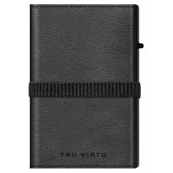 TRU VIRTU - Δερμάτινο Πορτοφόλι Click &amp; Slide Strap Cross Nappa Black Black/Black - 29104030108