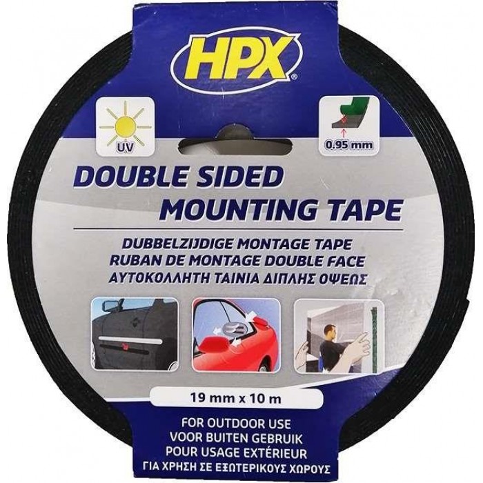 HPX - Ταινία Διπλής Όψης Mounting Μαύρη για Εξωτερική Χρήση 19mm x 10m - 191003122