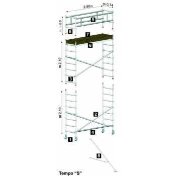 TEMPO ALUMINIUM S 0.74 m wide x 2.50 m long press 4.95m profal TEMPO ALUMINIUM S 0.74 m wide x 2.50 m long press 4.95m profal