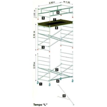 TEMPO L 1.35 m wide x 2.50 m long - Press 7.10m profal TEMPO L 1.35 m wide x 2.50 m long - Press 7.10m profal