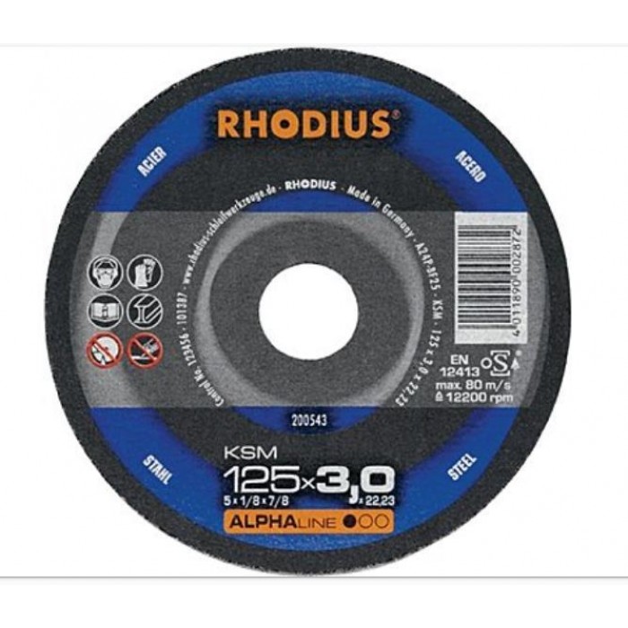 RHODIUS 125X3X22,2 DISCS OF METLO BOX 25PCX RHODIUS 125X3X22,2 DISCS OF METLO BOX 25PCX