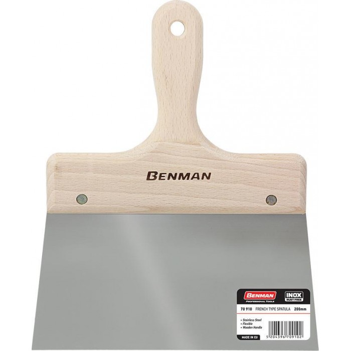 BENMAN SPATULA WIDE INOX WOODEN HANDLE 100 70905 BENMAN SPATULA WIDE INOX WOODEN HANDLE 100 70905