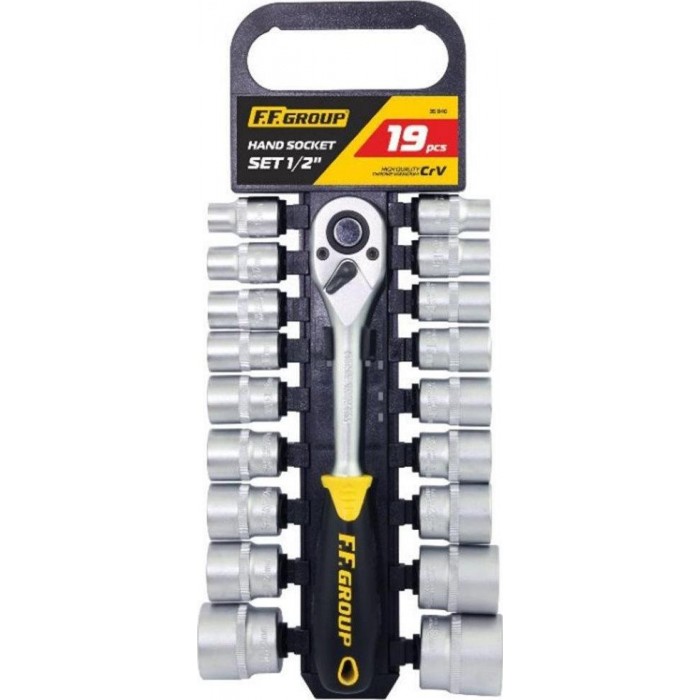 FF GROUP ΣΕΤ ΚΑΣΤΑΝΙΑ ΜΕ ΚΑΡΥΔΑΚΙΑ 19 ΤΜΧ 1/2inch 35040 FF GROUP ΣΕΤ ΚΑΣΤΑΝΙΑ ΜΕ ΚΑΡΥΔΑΚΙΑ 19 ΤΜΧ 1/2inch 35040