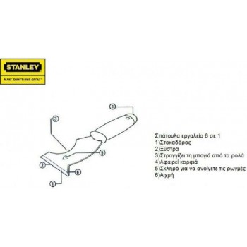 Stanley - Σπάτουλα Πολυεργαλείο 6 σε 1 76mm - 0-28-206 Stanley - Σπάτουλα Πολυεργαλείο 6 σε 1 76mm - 0-28-206