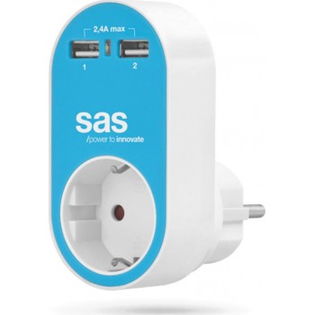 SAS CHARGER RETORT BLUE 2 X USB / 2.4A (100-15-127)