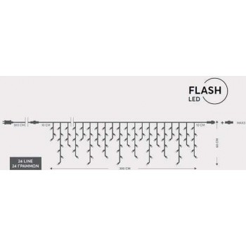 EUROLAMB 144LED LIGHTS RAIN HOT WHITE LED 300X60CM 600-11364 EUROLAMB 144LED LIGHTS RAIN HOT WHITE LED 300X60CM 600-11364