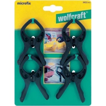 Wolfcraft - Μicrofix Set of 4 Spring Clamps with Maximum Opening 30mm - 3432000