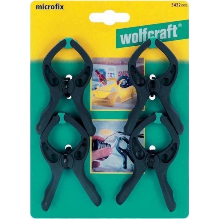 Wolfcraft - Μicrofix Σετ 4 Σφιγκτήρες Ελατηρίου με Μέγιστο Άνοιγμα 30mm - 3432000 Wolfcraft - Μicrofix Σετ 4 Σφιγκτήρες Ελατηρίου με Μέγιστο Άνοιγμα 30mm - 3432000
