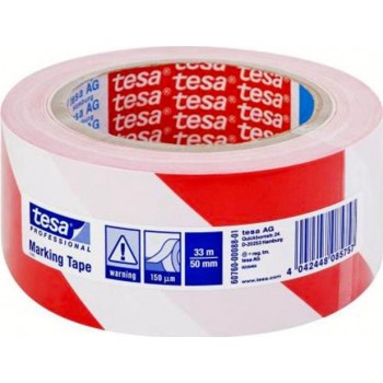 TESA LIGHTING Tape RED / WHITE 33m x 50mm 60760