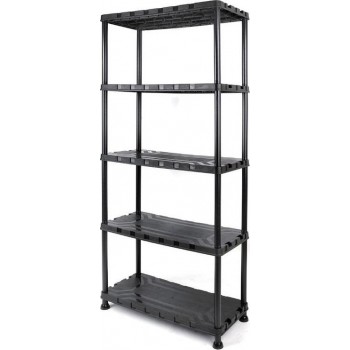 Tactix - Shelf Plastic Black 5 shelves 74x32x171cm - 320402