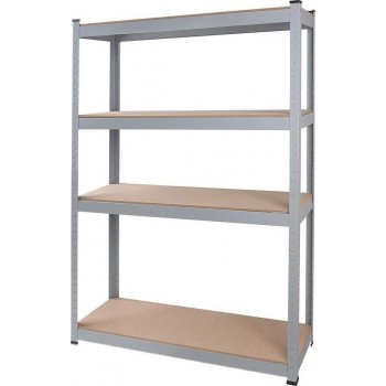 Tactix - Metal Rafiera with 4 Shelves from Chipboard - 329103