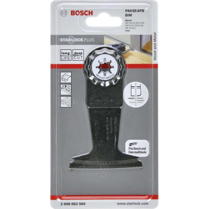Bosch - BIM StarlockPlus PAII 65 APB Curved-Tec Βυθιζόμενη Πριονόλαμα Ξύλου&Μετάλλου - 2608662564
