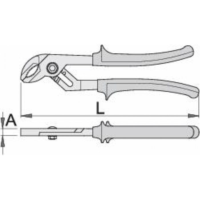 UNIOR - 445/1BI Gazotanalia with twin notch joint and two-component heavy-duty handle 240mm - 620557