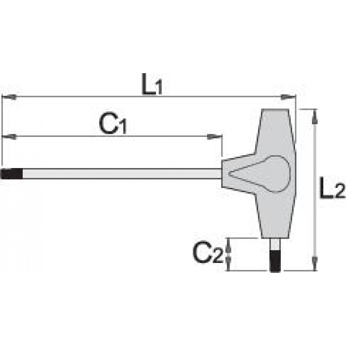 UNIOR - 193HX Κλειδί ALLEN με λαβή ΤΑΦ εξάγωνο N4,5 188mm - 607165