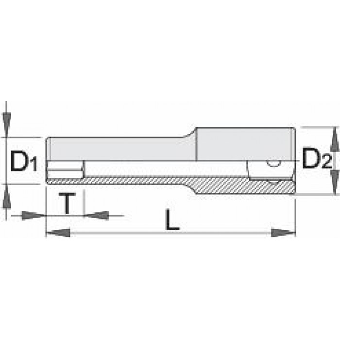 UNIOR - 238/1L Long walnut 63mm 3/8" with N8- 612036