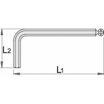 UNIOR - 220 Hexagon long key ALLEN with N6 ball 38x186mm - 608530 UNIOR - 220 Hexagon long key ALLEN with N6 ball 38x186mm - 608530