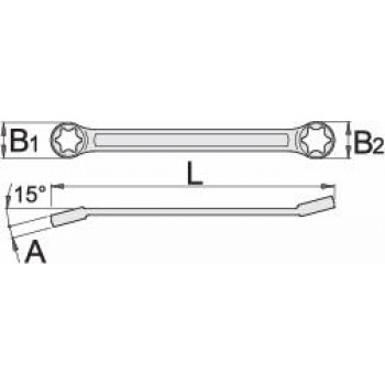 UNIOR - 128/BTX Polygon Key with profile offset TORX E14xE18 137mm - 612894 UNIOR - 128/BTX Polygon Key with profile offset TORX E14xE18 137mm - 612894