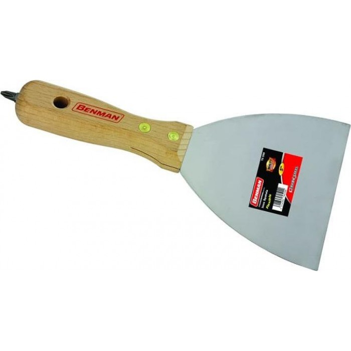 Benman - Visdospatula with Inox Lama 150mm and Wooden Handle - 71085 Benman - Visdospatula with Inox Lama 150mm and Wooden Handle - 71085
