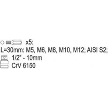 Yato - 20000414 Μύτες Πολύσφηνες Spline 6τμχ - YT-0414 Yato - 20000414 Μύτες Πολύσφηνες Spline 6τμχ - YT-0414