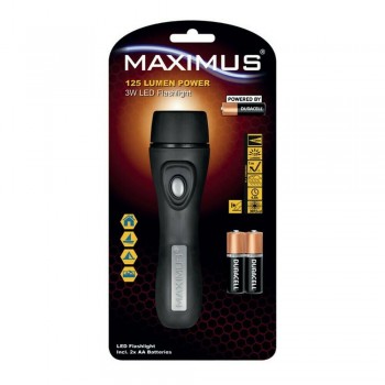 DURACELL - Maximus Φακός LED Αδιάβροχος IPX4 με Μέγιστη Φωτεινότητα 125 Lumens Super-Clear - 49584
