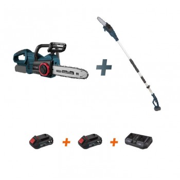 Bormann - BBP9025 SET Chainsaw & Pole saw 20V with 2 Batteries 3Ah , dual battery fast charger - 047209