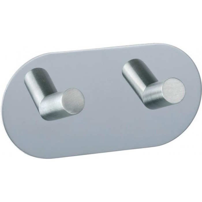 Wenko - Duo Bathroom Hook Double with Screws 10x5x2,8cm Inox Matt Silver - 446605121