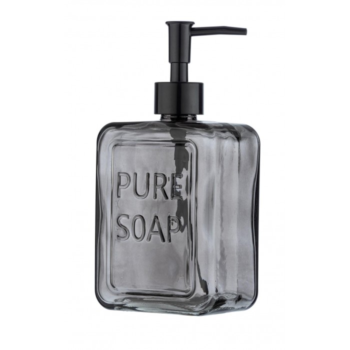 WENKO - PURE SOAP GLASS DISPENSER LIQUID SOAP GREY - 247131121 WENKO - PURE SOAP GLASS DISPENSER LIQUID SOAP GREY - 247131121