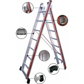 PROFAL - ALUMINUM LADDER LYING TWO PIECES 