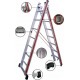 PROFAL - ALUMINUM LADDER LYING TWO PIECES "PRO" 2X15 - 800215