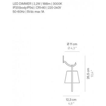 Zafferano - Led Poldina IP54 Wall Lamp Rechargeable White - LD0289B3 Zafferano - Led Poldina IP54 Wall Lamp Rechargeable White - LD0289B3