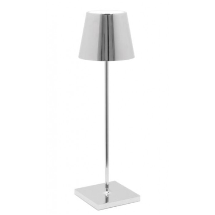 Zafferano - LED Poldina Pro Table Lamp Rechargeable Chrome IP65 - LD0340C3
