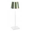 Zafferano - LED Poldina Lido Pro White Green Stripes Table Lamp Rechargeable White Green IP65 - LD0340BC1