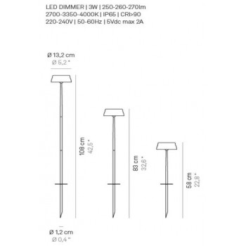 Zafferano - IP65 Led Sister Picchetto Garden Lamp Rechargeable Green - LD0302V3 Zafferano - IP65 Led Sister Picchetto Garden Lamp Rechargeable Green - LD0302V3