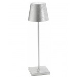 Zafferano - LED Poldina Pro Leaf Table Lamp Rechargeable Silver IP54 - LD0340BFA