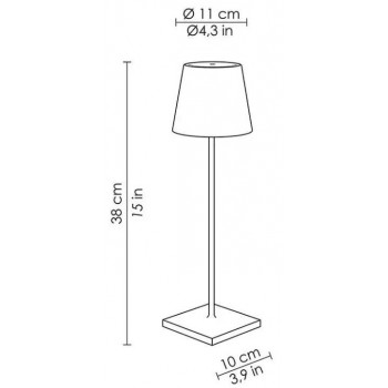 Zafferano - LED Poldina Pro Leaf Table Lamp Rechargeable Silver IP54 - LD0340BFA Zafferano - LED Poldina Pro Leaf Table Lamp Rechargeable Silver IP54 - LD0340BFA